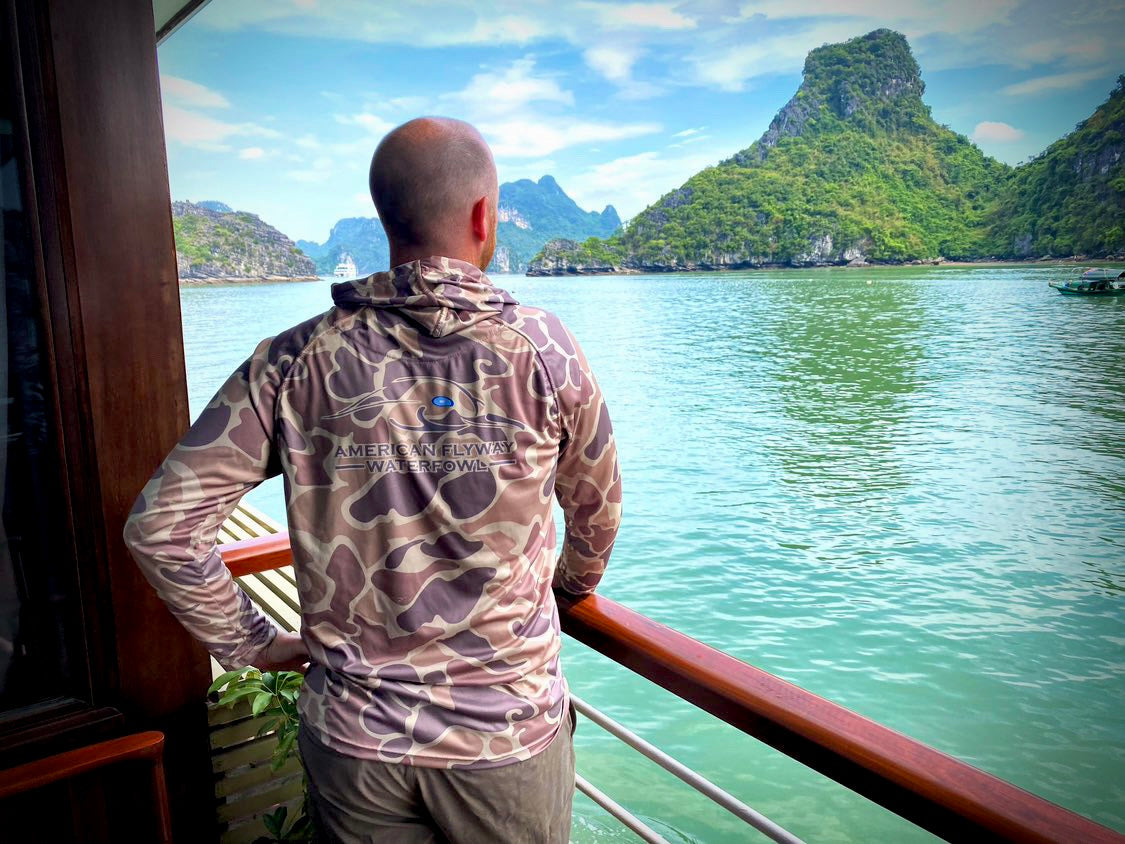 AFW Brown OSC Lightweight Performance Shirt with Hood and Flat Draw String