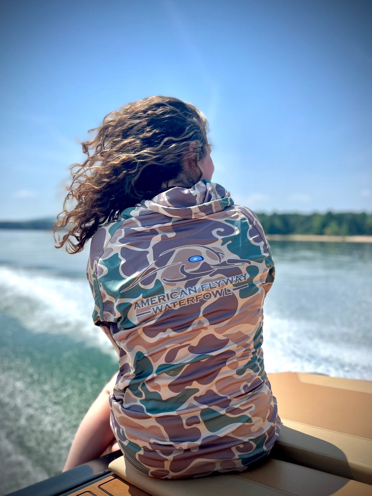 AFW Green and Brown OSC Lightweight Performance Shirt with Hood and Flat Draw String