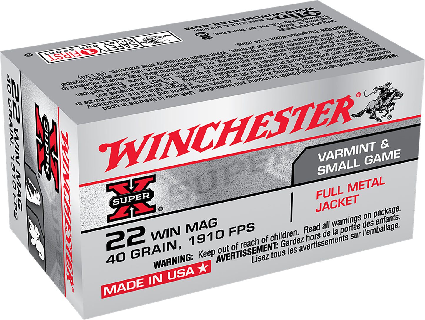 Winchester Super X 22WMR 40gr Full Metal Jacket