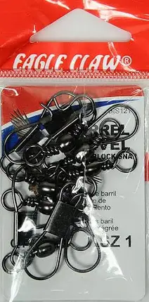 Eagle Claw Barrel Swivel w/ Interlock Snap 12pk Size 1