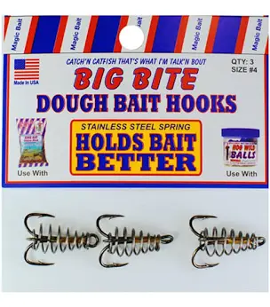 Big Bite Dough Bait Hooks 3pk Size 6