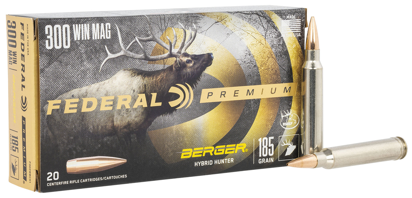 Federal Premium 300 Win Mag 185gr Berger Hybrid Hunter