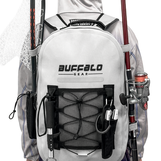 Buffalo Gear 27QT Waterproof Fishing Backpack with Rod Holder
