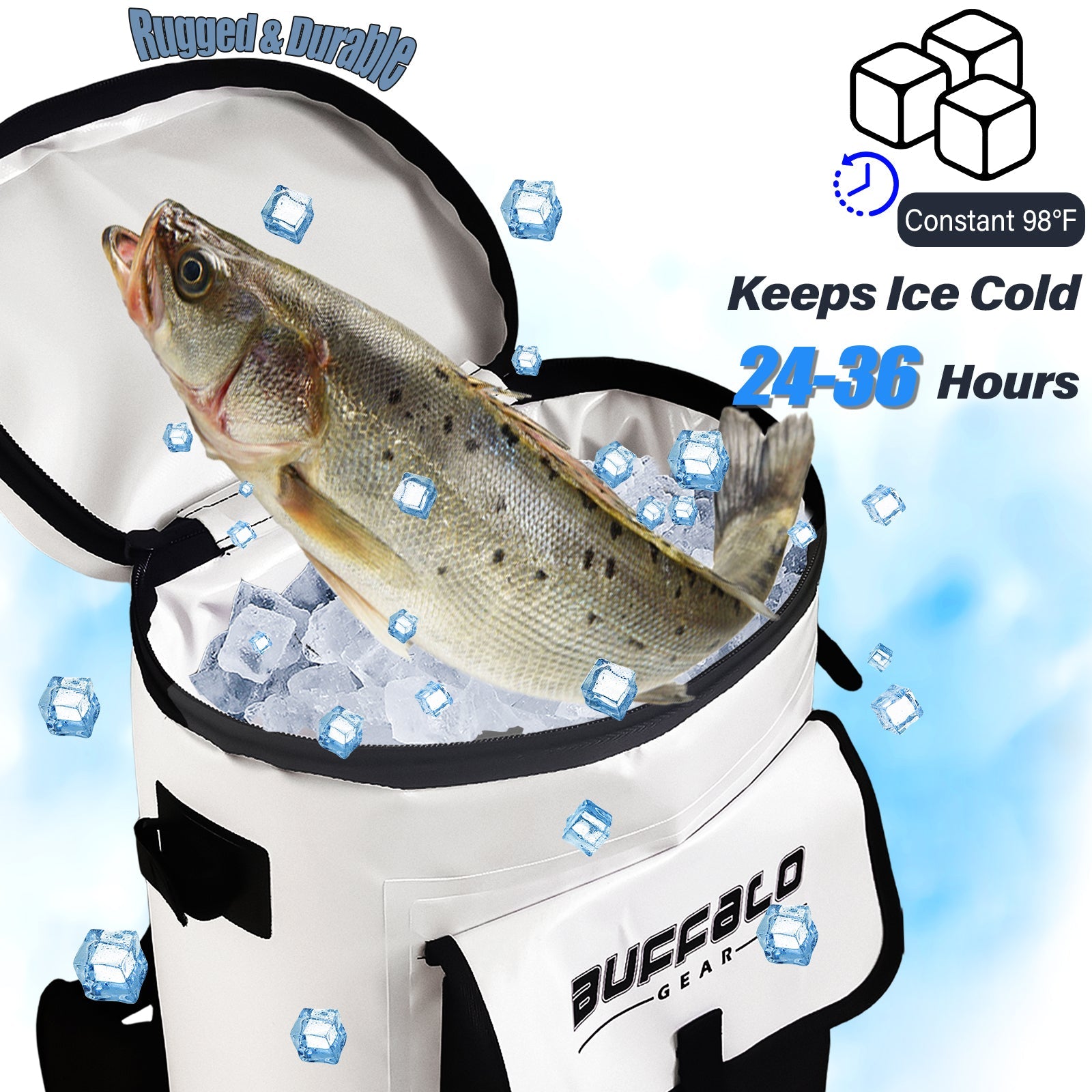 Buffalo Gear 31QT Fish Cooler Backpack, Kill Backpack