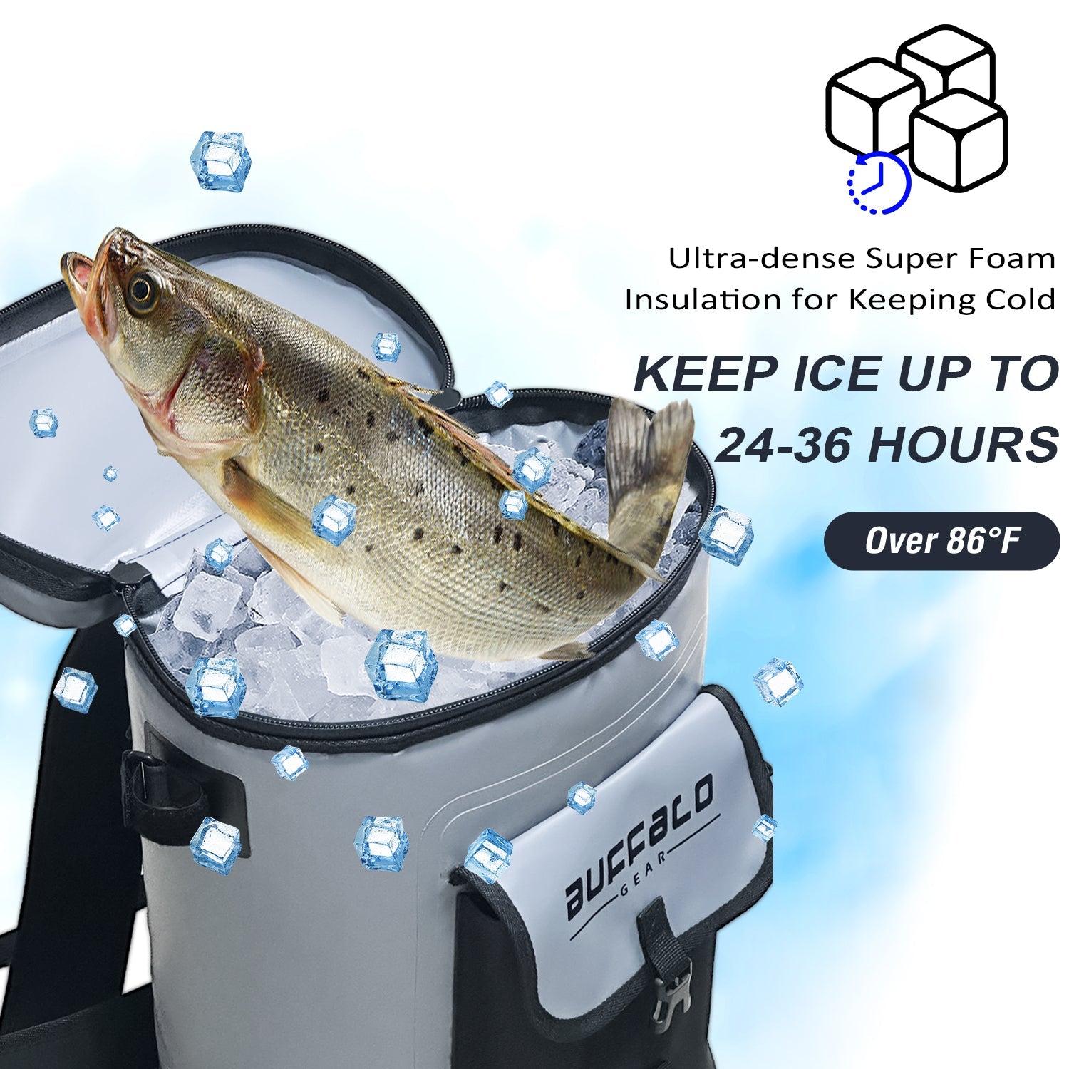 Buffalo Gear 21QT Fish Cooler Backpack, Fish Kill Bag