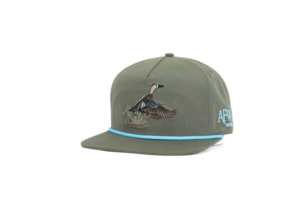 AFW Moss Green Blue Wing Teal RipStop Hat