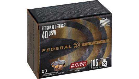 Federal Premium Personal Defense 40 S&W 165gr Hydra-Shok JHP 20rd