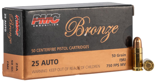PMC Bronze 25 ACP 50gr Full Metal Jacket 50rd