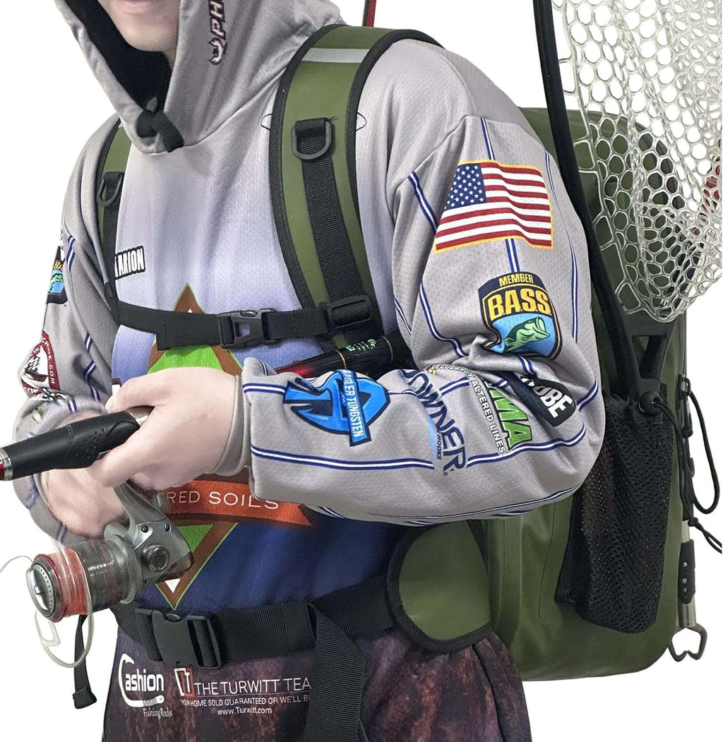 Buffalo Gear 27QT Waterproof Fishing Backpack with Rod Holder