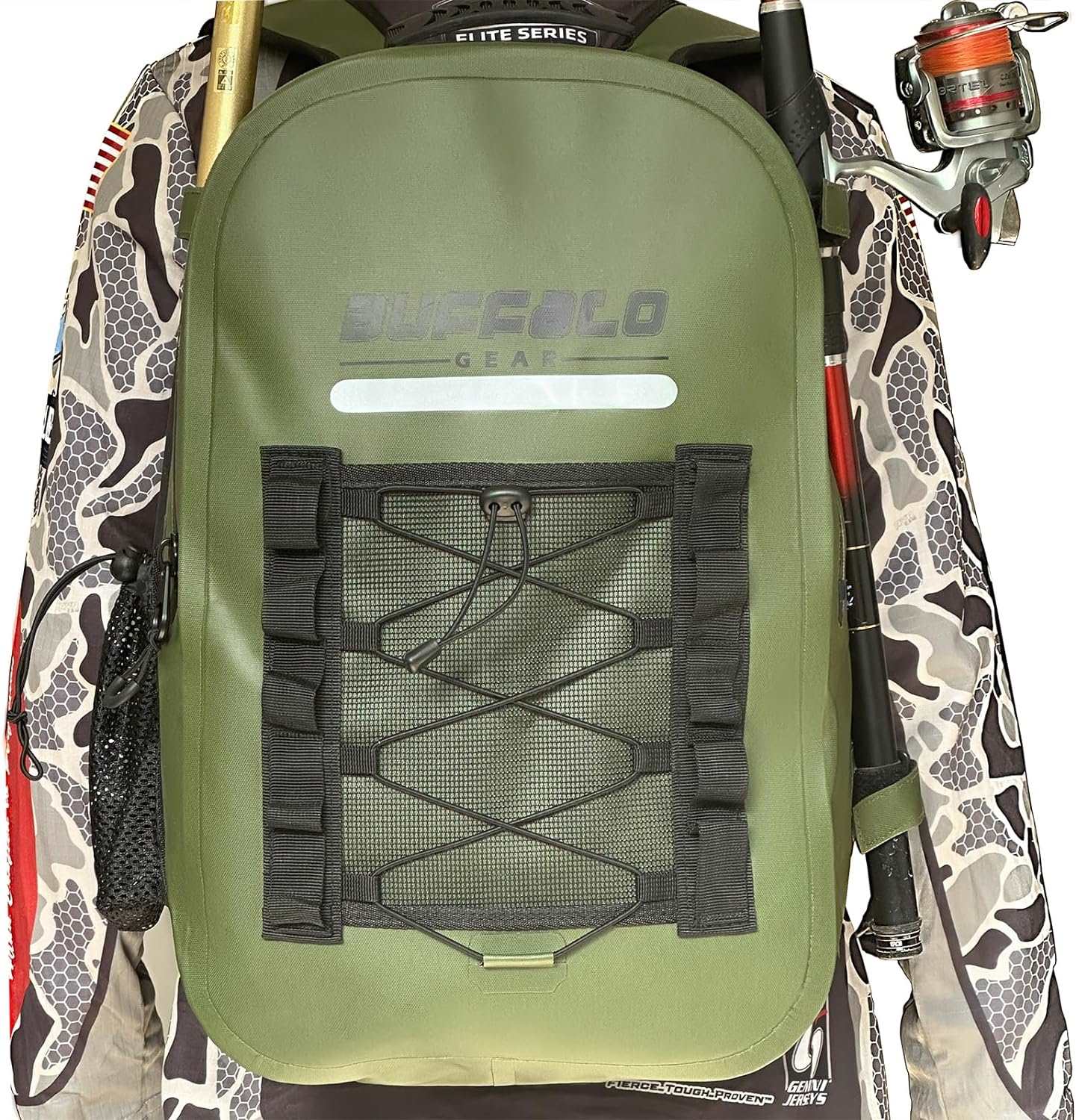 Buffalo Gear 27QT Waterproof Fishing Backpack with Rod Holder