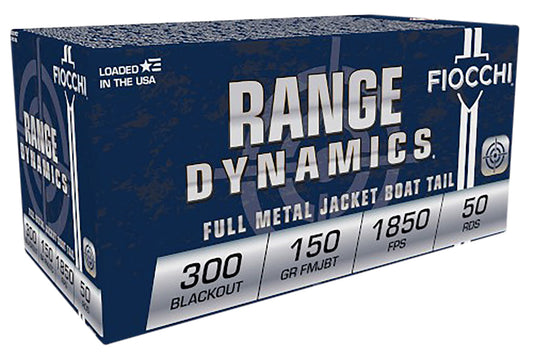 Fiocchi Range Dynamics 300 Blackout 150gr Full Metal Jacket Boat Tail