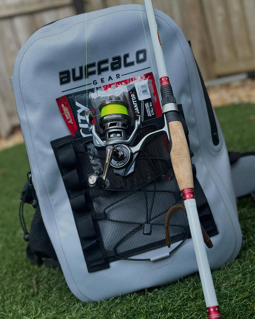Buffalo Gear 27QT Waterproof Fishing Backpack with Rod Holder