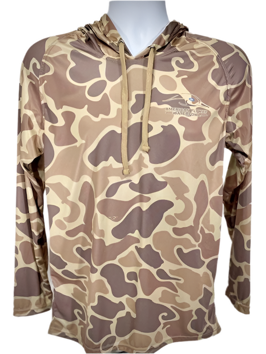 AFW Brown OSC Lightweight Performance Shirt with Hood and Flat Draw String