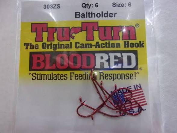 Tru Turn Blood Red Bait Holder Size 6