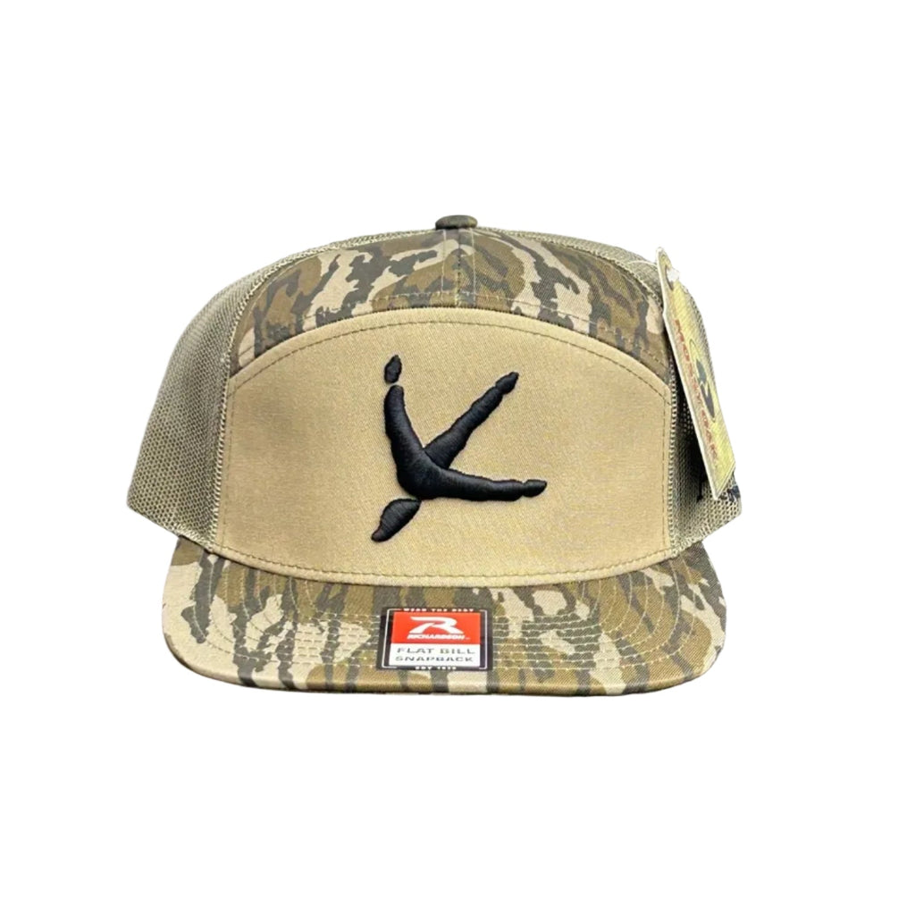AFW Turkey Tracks Logo 7 Panel Mossy Oak Bottomland and Olive