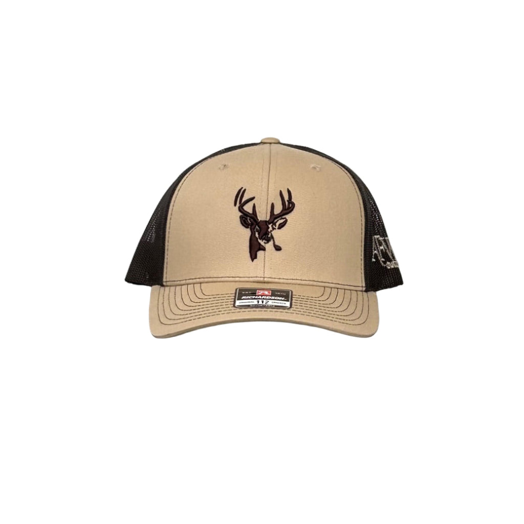 AFW 112 Khaki / Coffee Buck Logo Trucker
