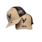 AFW 112 Khaki / Coffee Buck Logo Trucker