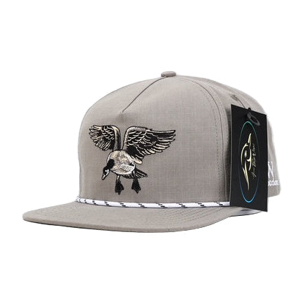 AFW Grey with White/Black Stripe Rope Goose RipStop Hat