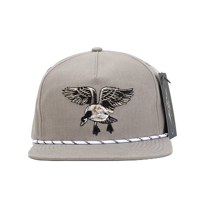 AFW Grey with White/Black Stripe Rope Goose RipStop Hat