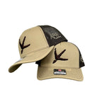 American Flyway Waterfowl 112 Khaki / Coffee Turkey Tracks Hat