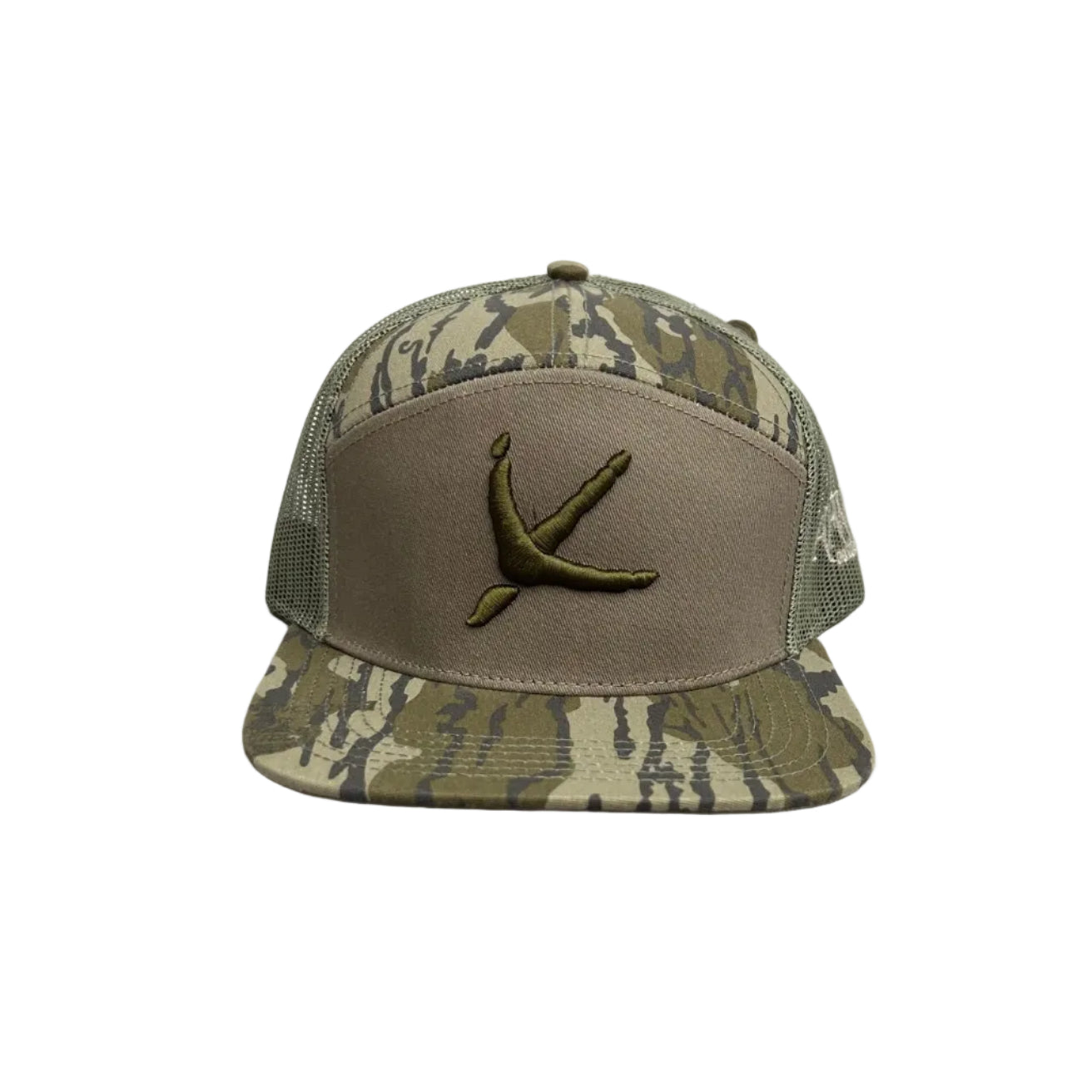 AFW Turkey Tracks Logo 7 Panel Mossy Oak Bottomland and Olive
