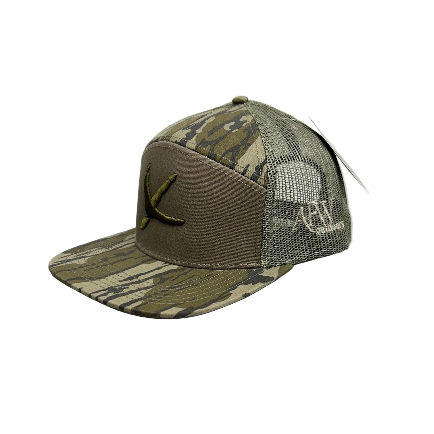 AFW Turkey Tracks Logo 7 Panel Mossy Oak Bottomland and Olive