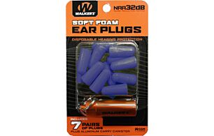 Walkers Ear Plugs Soft Foam 32DB 7 Pairs w/ Aluminum Carry Case