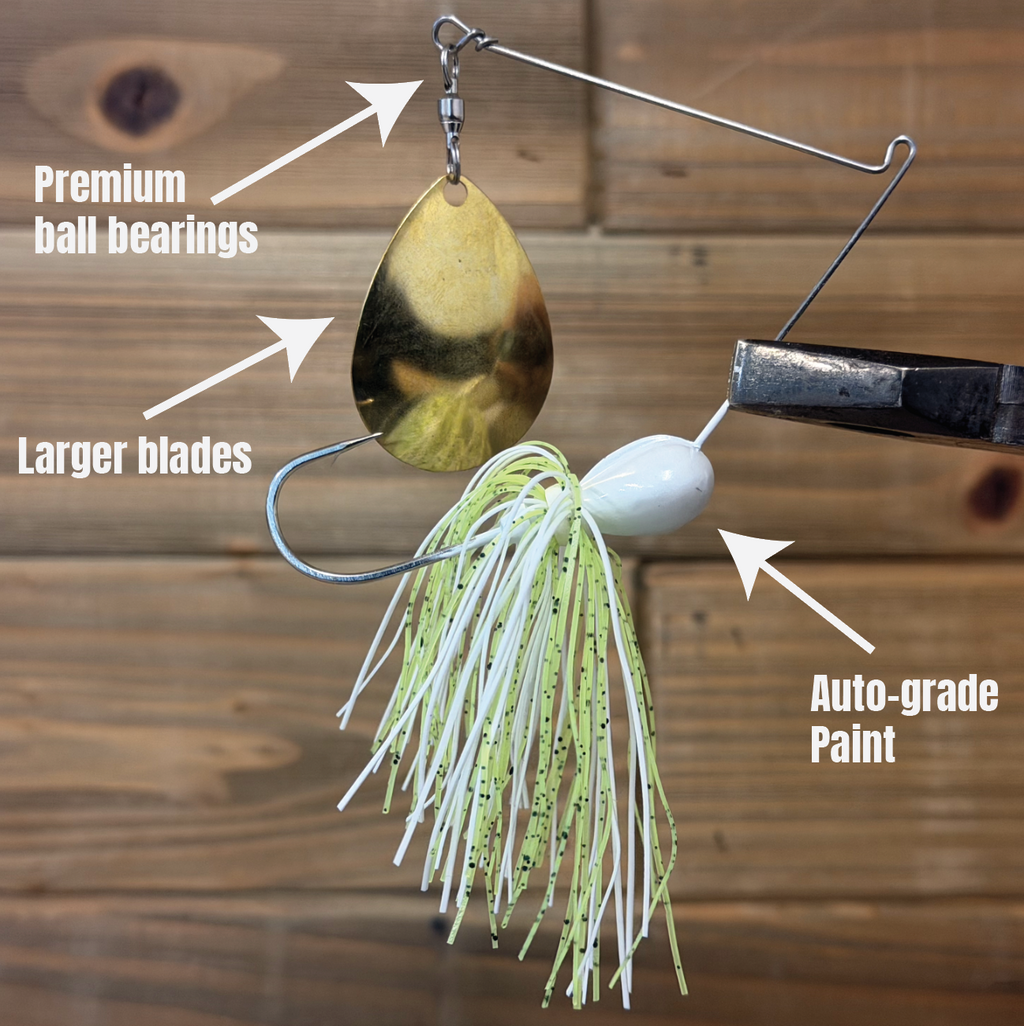 4x4 Bass Jigs Spinnerbait - Single Colorado Blade
