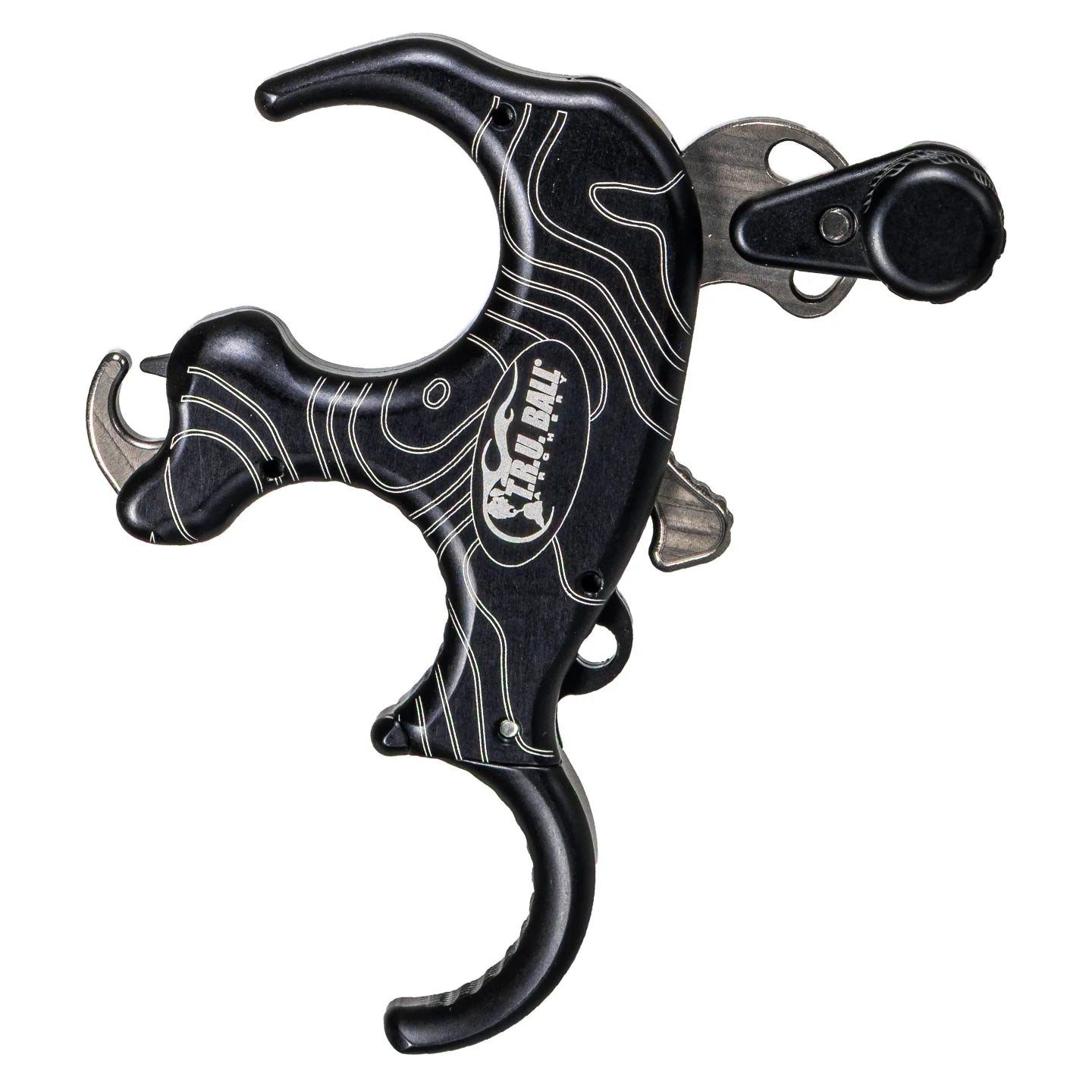 T.R.U. Ball Ridgepoint Flex 3 Finger Aluminum Thumb Release with Lanyard (Black)