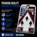 TOTA | 100 grain broadhead | 1-inch solid | fixed blade