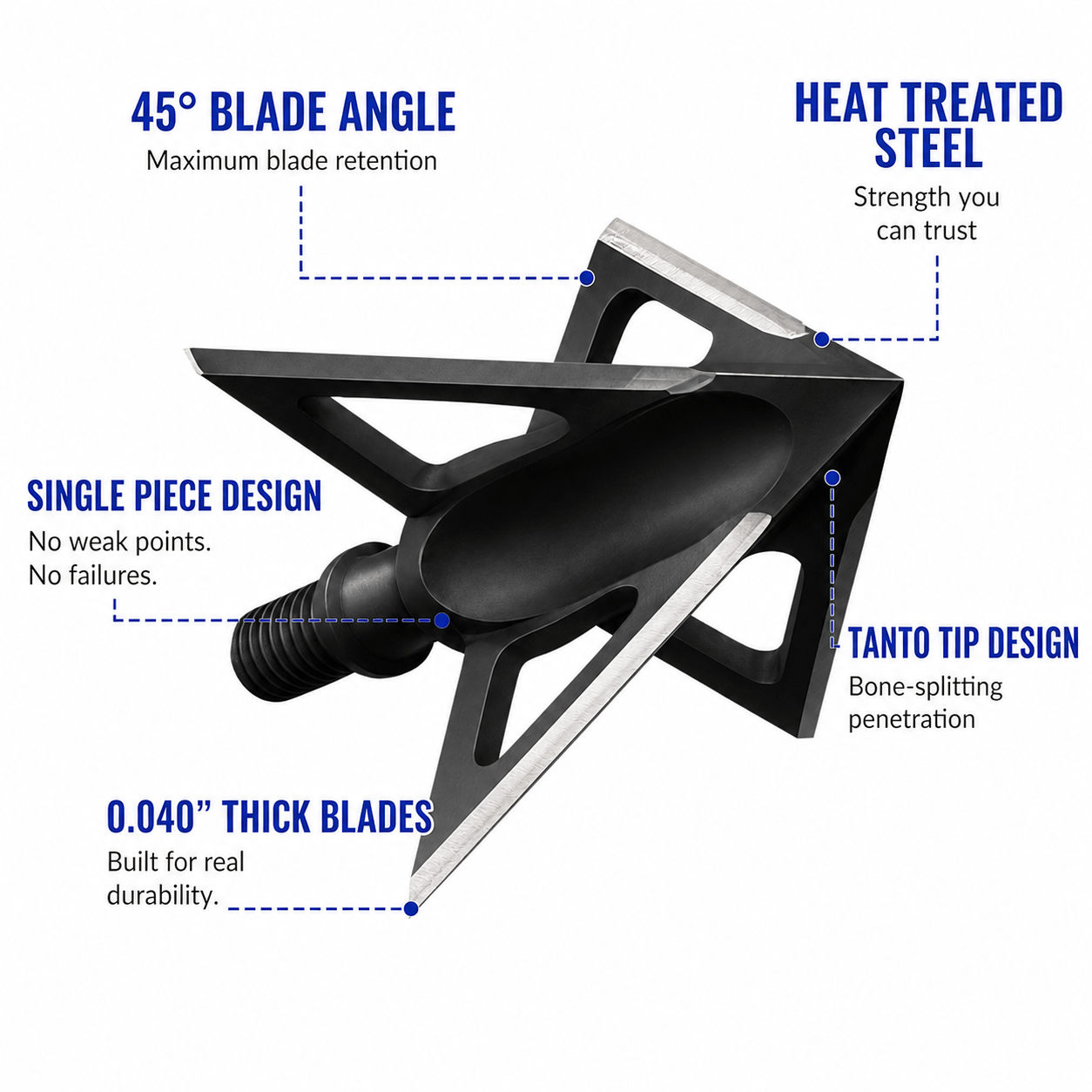 TOTA | 85 grain broadhead |1-inch vented | fixed blade